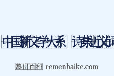 中国新文学大系·诗集近义词是什么意思的图片